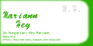 mariann hey business card